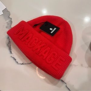 Mackage limited edition JETT Knit merino and cashmere hat in PINK